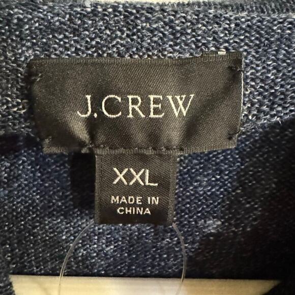 NWT j.CREW Plaited linen-cotton hooded Men’s sweater Blue Size XXL - Picture 5 of 7
